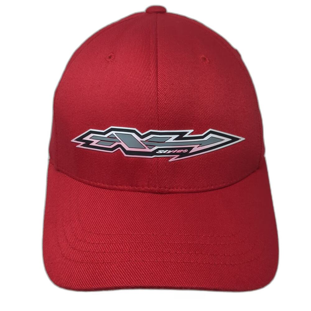 Flexfit Baseball Cap Red M Stretch Fit Embroidered Style Graphic Logo hat